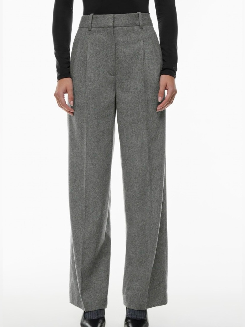 Aritzia Wilfred The Effortless Pant Grey Wool Size 4 Classic Corporate Career